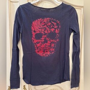 Zadig & Voltaire Tunisien Skull Long Sleeve Top